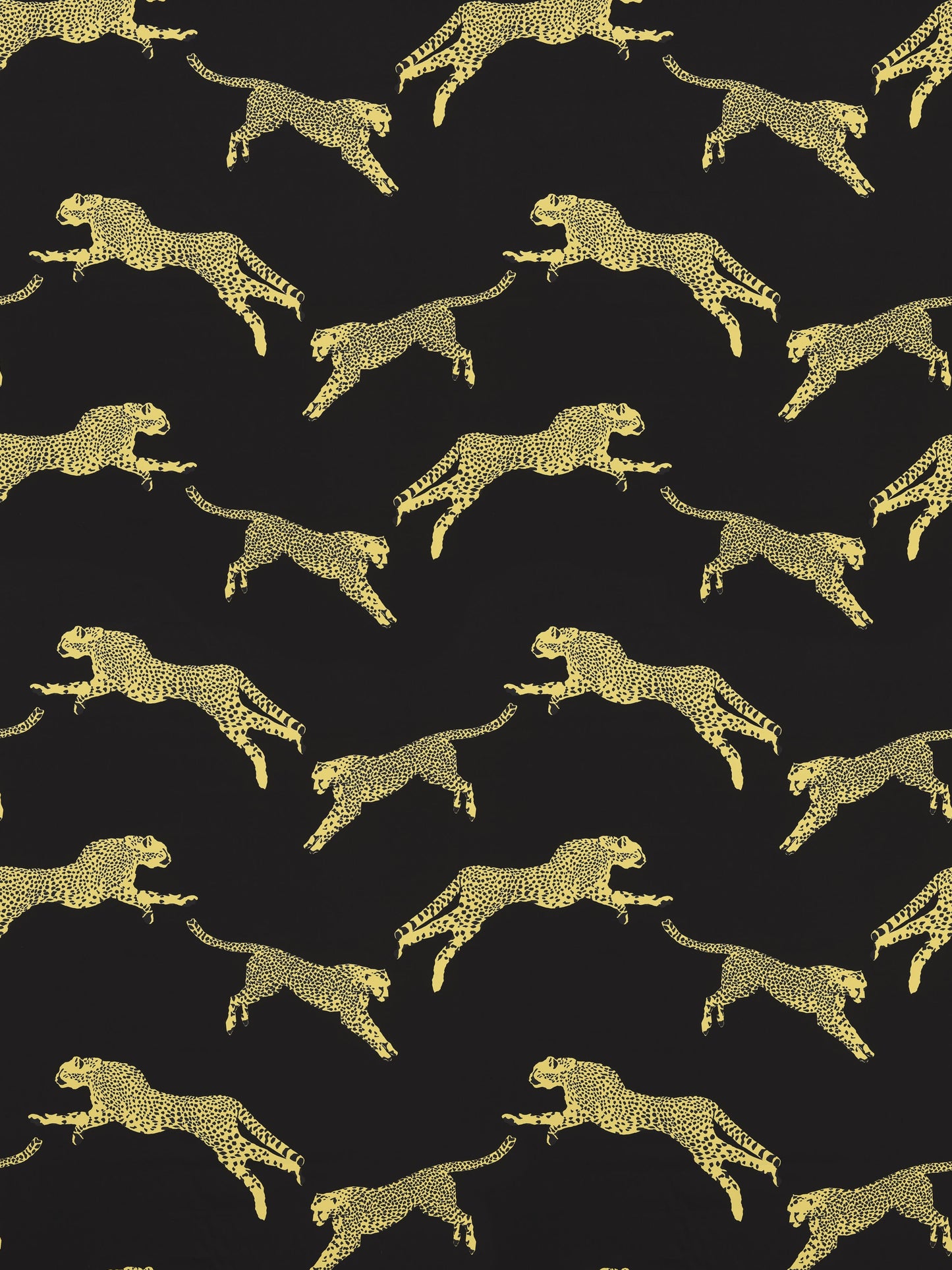 SCALAMANDRE  LEAPING CHEETAH COTTON PRINT FABRIC BLACK MAGIC   - SC 000616634 NEW SKU # SC166340006