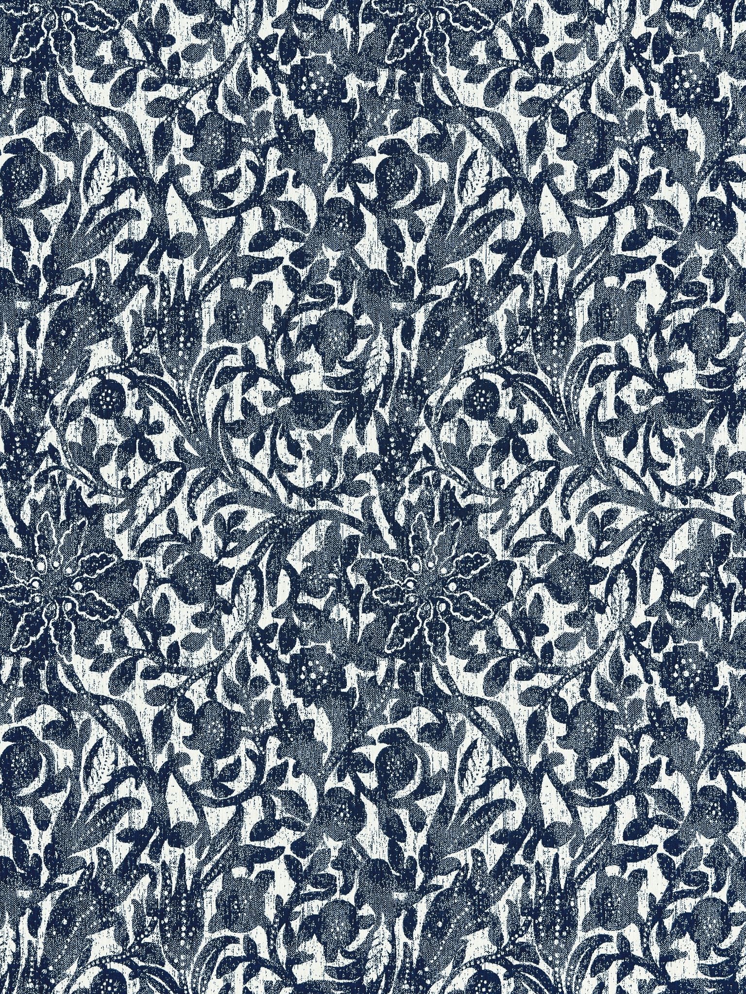 SCALAMANDRE  BALI FLORAL FABRIC ULTRAMARINE   - SC 000627195