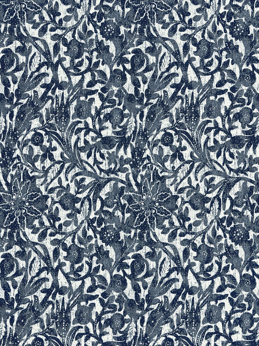 SCALAMANDRE  BALI FLORAL FABRIC ULTRAMARINE   - SC 000627195