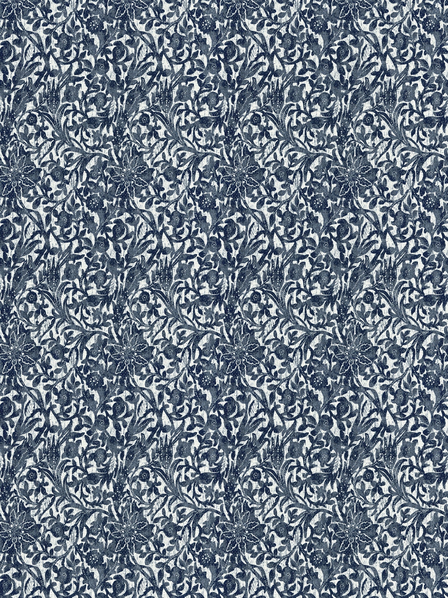 SCALAMANDRE  BALI FLORAL FABRIC ULTRAMARINE   - SC 000627195 NEW SKU # SC271950006