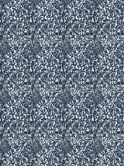 SCALAMANDRE  BALI FLORAL FABRIC ULTRAMARINE   - SC 000627195 NEW SKU # SC271950006