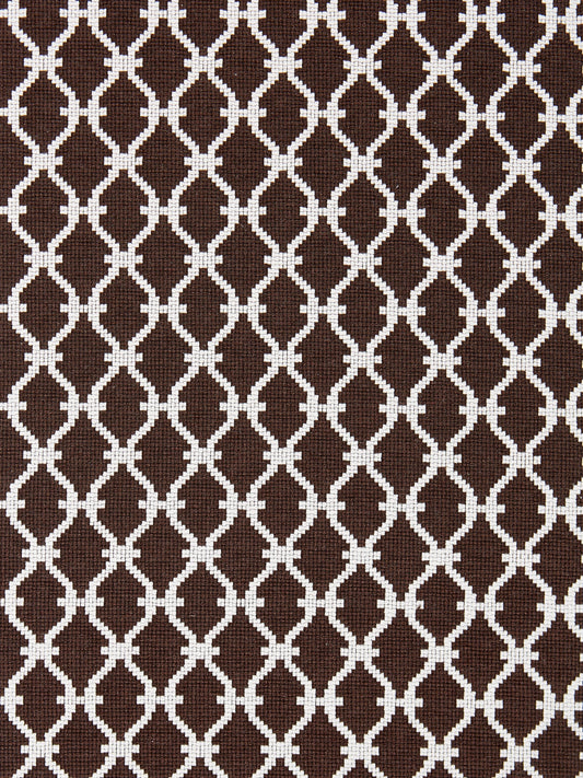 SCALAMANDRE  TRELLIS WEAVE FABRIC ESPRESSO   - SC 000827009