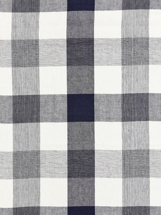 SCALAMANDRE  WESTPORT LINEN PLAID FABRIC NAVY   - SC 000827135