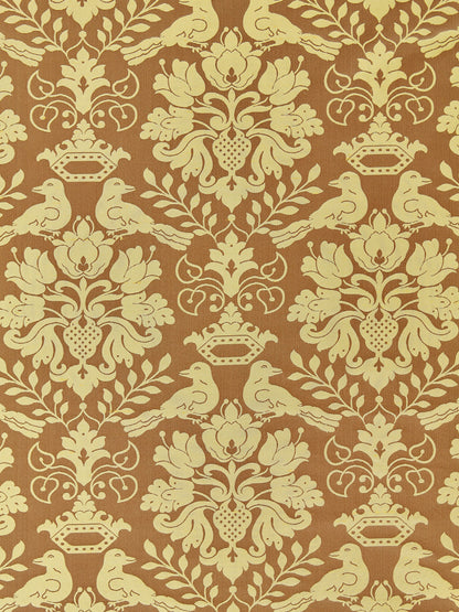 SCALAMANDRE  LOVE BIRD FABRIC CHOCOLATE & GOLD   - SC 00131098MM NEW SKU # SC1098MM0013