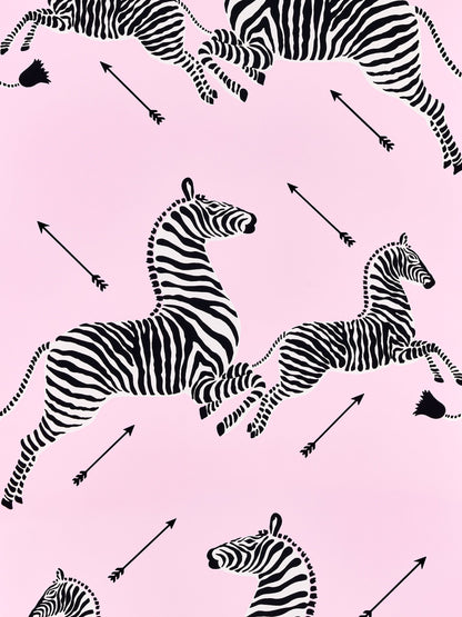 SCALAMANDRE  ZEBRAS - WALLPAPER BIRD , ANIMAL 
CHILDREN DAHLIA   - SC 0014WP81388M NEW SKU # SCWP81388M0014