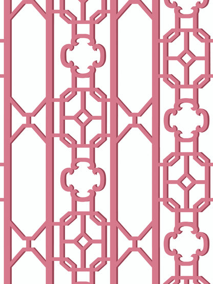SCALAMANDRE  JOANNA FRET FRETWORK , LATTICE RASPBERRY   - SC 0014WP88582D NEW SKU # SCWP88582D0014