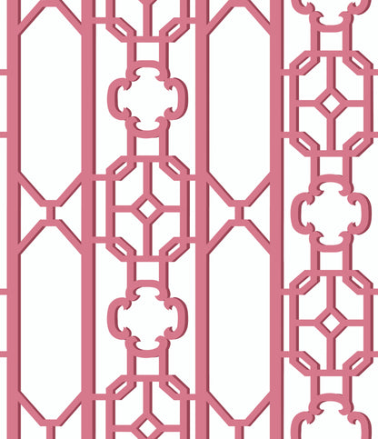 SCALAMANDRE  JOANNA FRET FRETWORK , LATTICE RASPBERRY   - SC 0014WP88582D NEW SKU # SCWP88582D0014