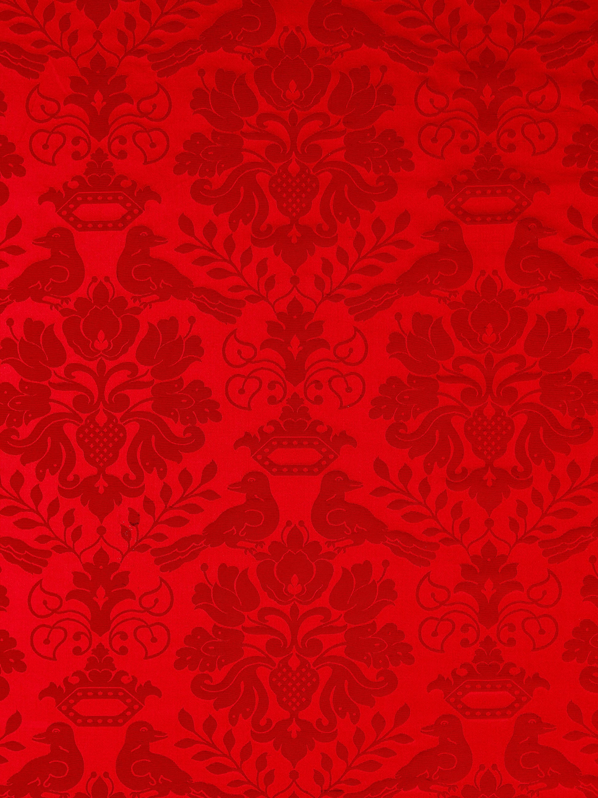 SCALAMANDRE  LOVE BIRD FABRIC RUBY   - SC 00151098MM