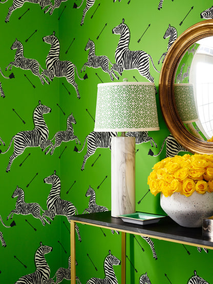 SCALAMANDRE  ZEBRAS - WALLPAPER BIRD , ANIMAL 
CHILDREN LIMELIGHT   - SC 0015WP81388M NEW SKU # SCWP81388M0015