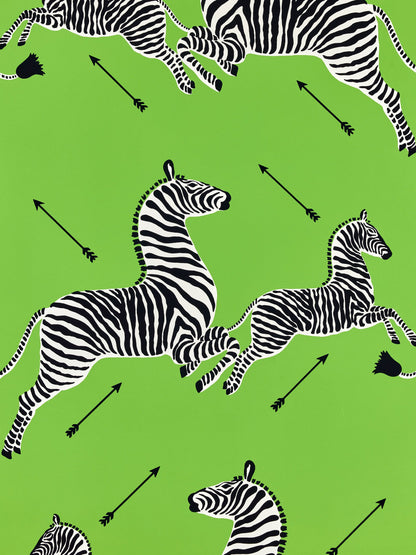 SCALAMANDRE  ZEBRAS - WALLPAPER BIRD , ANIMAL 
CHILDREN LIMELIGHT   - SC 0015WP81388M NEW SKU # SCWP81388M0015