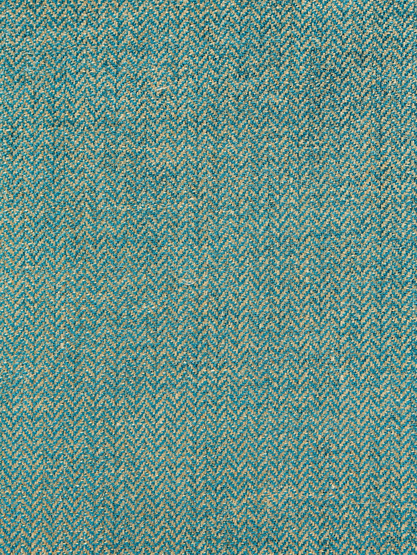 SCALAMANDRE  OXFORD HERRINGBONE WEAVE FABRIC TURQUOISE   - SC 001927006