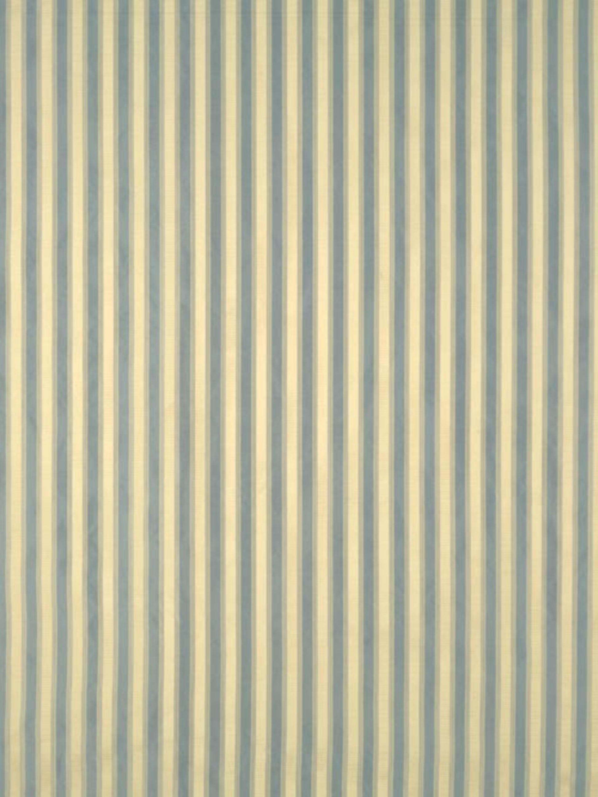 Cream and blue vertical striped wallpaper pattern with even narrow stripes.