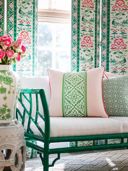 SCALAMANDRE  ROYAL PEONY LINEN PRINT FABRIC SPRING GREEN   - SC 000216613 NEW SKU # SC166130002