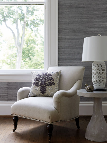 SCALAMANDRE  ISABELLA EMBROIDERY FABRIC GRAPHITE   - SC 000327033 NEW SKU # SC270330003