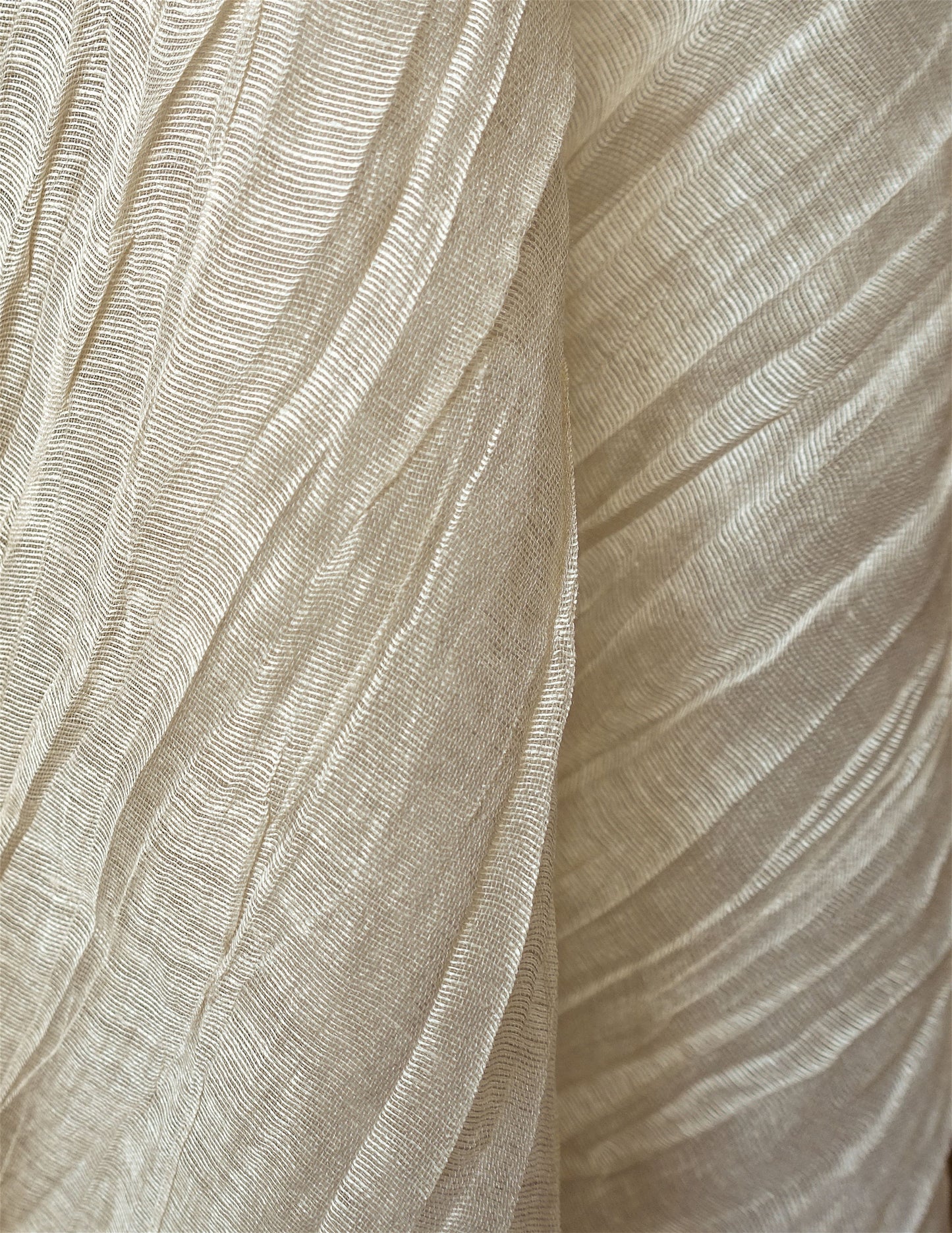 SCALAMANDRE  PLEATED LINEN SHEER FABRIC CLOUD   - SC 000127052 NEW SKU # SC270520001