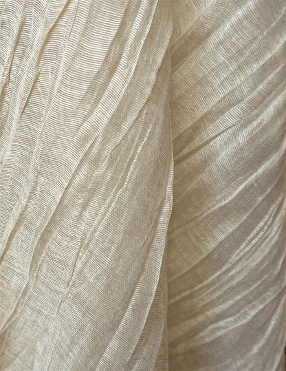 SCALAMANDRE  PLEATED LINEN SHEER FABRIC CLOUD   - SC 000127052 NEW SKU # SC270520001