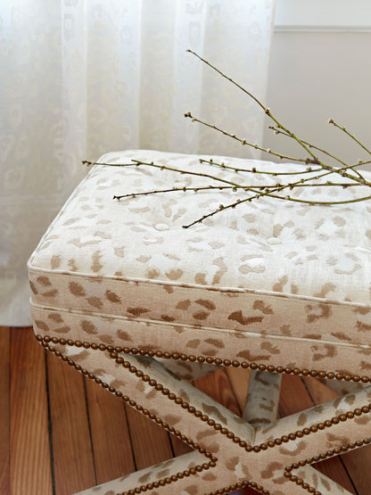 SCALAMANDRE  LEOPARD LINEN SHEER FABRIC IVORY   - SC 000127054 NEW SKU # SC270540001