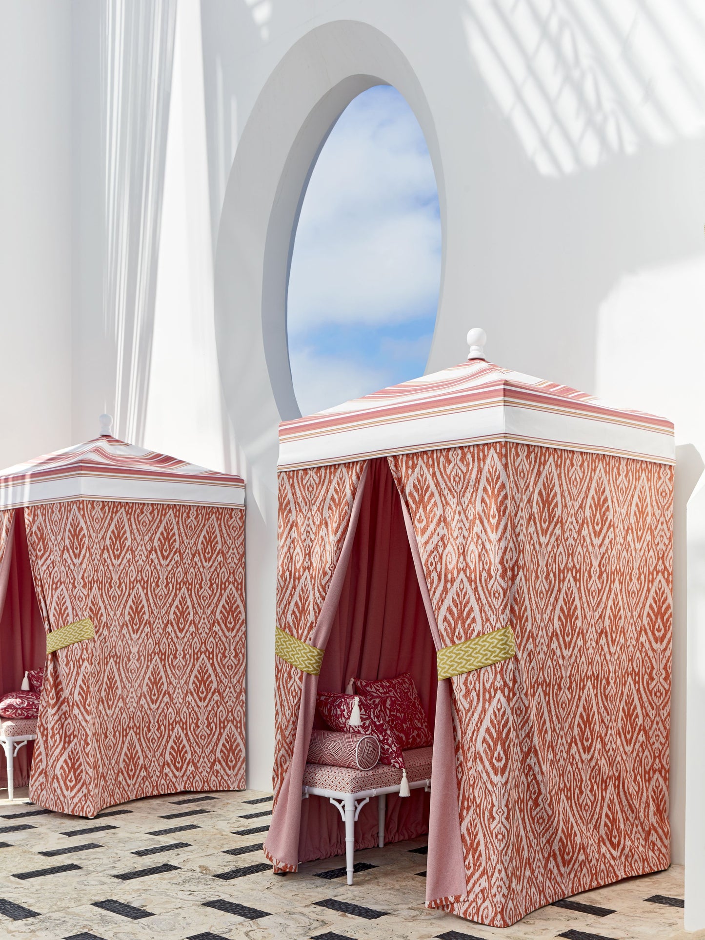 SCALAMANDRE  BORNEO IKAT FABRIC SMOKE   - SC 000227196 NEW SKU # SC271960002