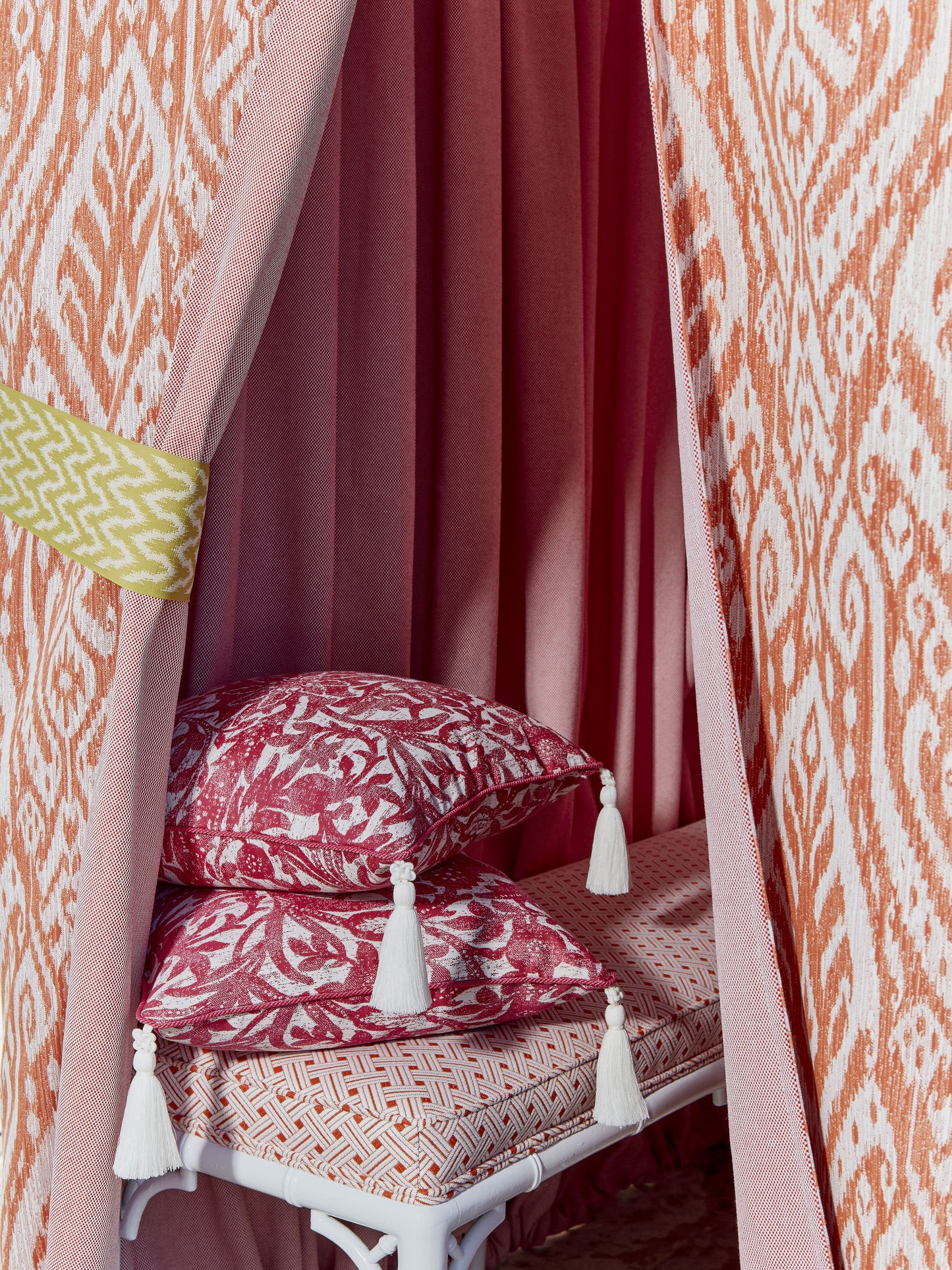 SCALAMANDRE  BORNEO IKAT FABRIC SMOKE   - SC 000227196 NEW SKU # SC271960002