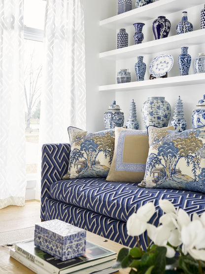 SCALAMANDRE  MAZE VELVET FABRIC HARBOR   - SC 000227237 NEW SKU # SC272370002