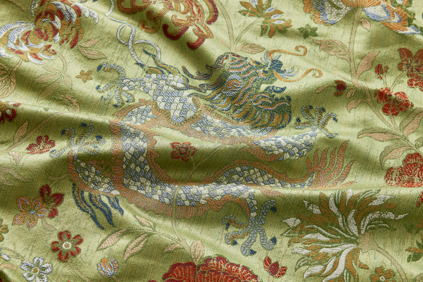 SCALAMANDRE  DRAGON TABLEAU FABRIC COPPER SKY   - SC 000227327 NEW SKU # SC273270002