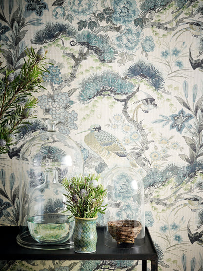 SCALAMANDRE  SHENYANG SISAL BIRD , ANIMAL 
BOTANICAL , FOLIAGE 
CHINOISERIE BLOOM   - SC 0003WP88380 NEW SKU # SCWP883800003