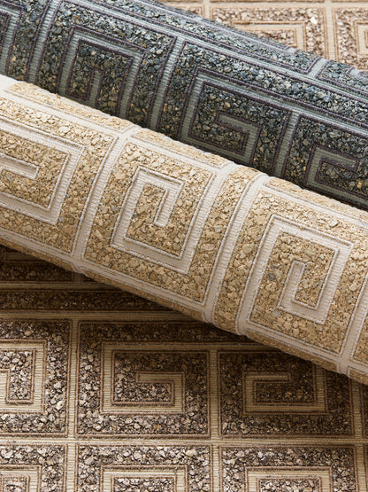 SCALAMANDRE  FRET MOSAIC GRASSCLOTH GEOMETRIC 
GREEK KEY , LABYRINTH TIGER EYE   - SC 0002WP88557 NEW SKU # SCWP885570002