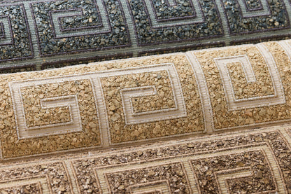 SCALAMANDRE  FRET MOSAIC GRASSCLOTH GEOMETRIC 
GREEK KEY , LABYRINTH TIGER EYE   - SC 0002WP88557 NEW SKU # SCWP885570002