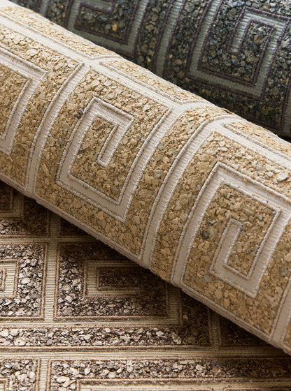 SCALAMANDRE  FRET MOSAIC GRASSCLOTH GEOMETRIC 
GREEK KEY , LABYRINTH TIGER EYE   - SC 0002WP88557 NEW SKU # SCWP885570002