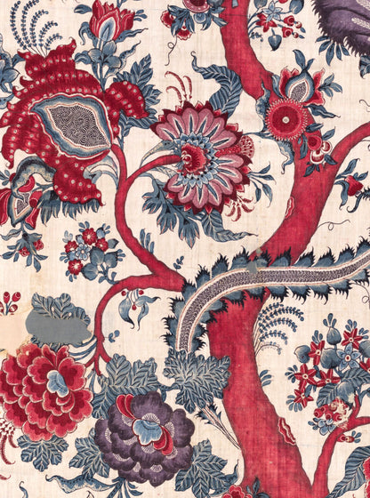 SCALAMANDRE  METROPOLITAN PALAMPORE BOTANICAL , FOLIAGE 
FLORAL 
JACOBEAN , TREE OF LIFE RED MULTI   - SC 0004WP88561 NEW SKU # SCWP885610004