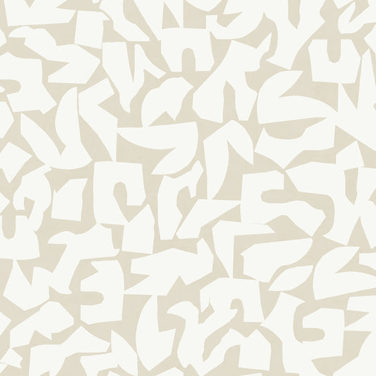 Stacy Garcia Home Stacy Garcia Peel and Stick Graphic Geo Geometric Contemporary Beige Satin Sidewall - SG12805