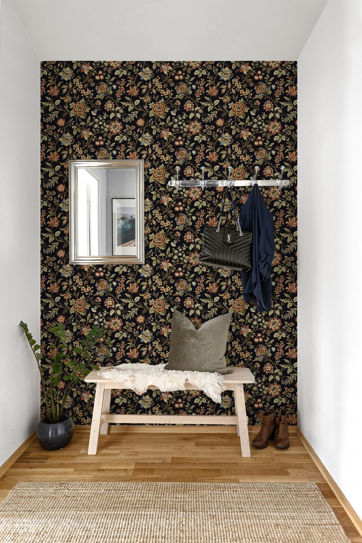 Stacy Garcia Home  Jacobean Floral Trail Floral Vintage Black    - SG13001