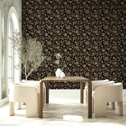 Stacy Garcia Home  Jacobean Floral Trail Floral Vintage Black    - SG13001