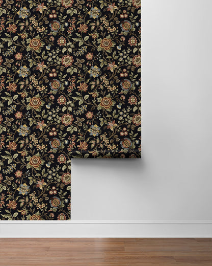 Stacy Garcia Home  Jacobean Floral Trail Floral Vintage Black    - SG13001