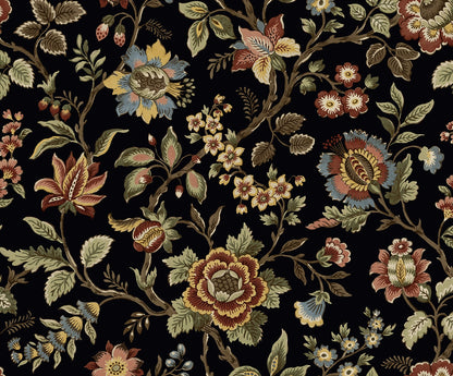 Stacy Garcia Home  Jacobean Floral Trail Floral Vintage Black    - SG13001