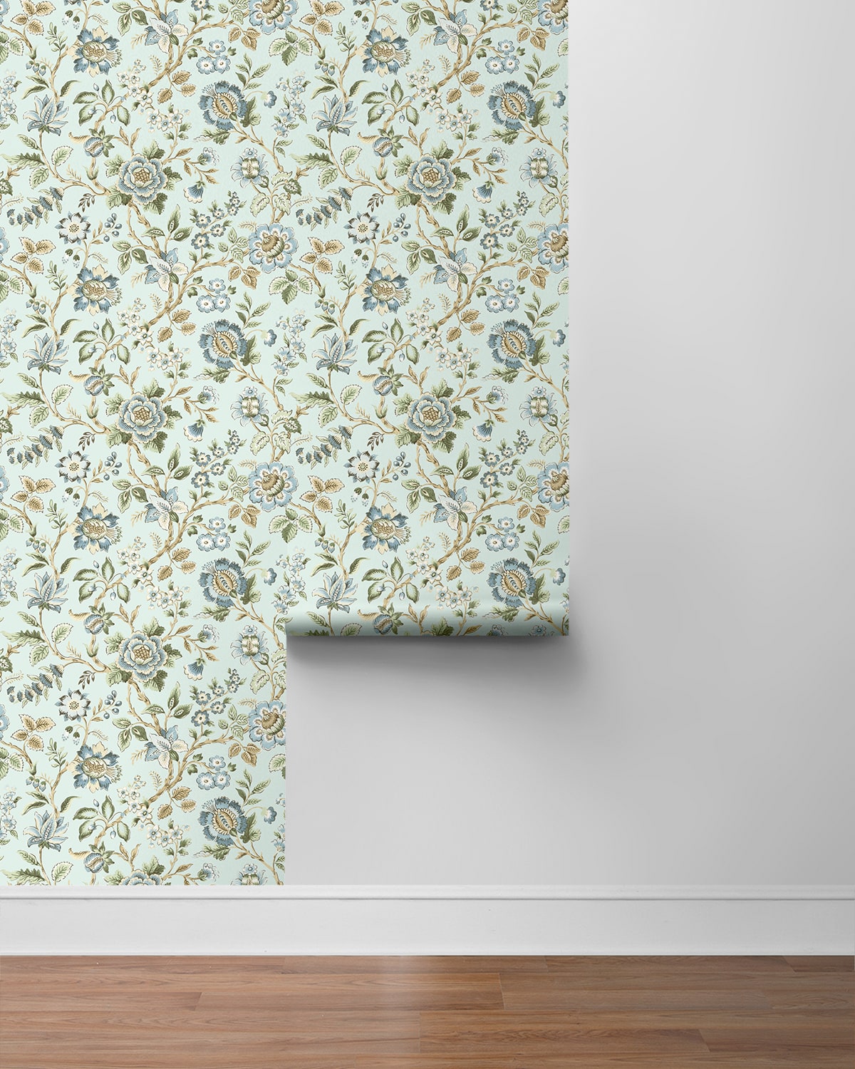 Stacy Garcia Home  Jacobean Floral Trail Floral Vintage Blue   - SG13004