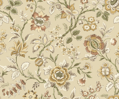 Stacy Garcia Home  Jacobean Floral Trail Floral Vintage Beige   - SG13006