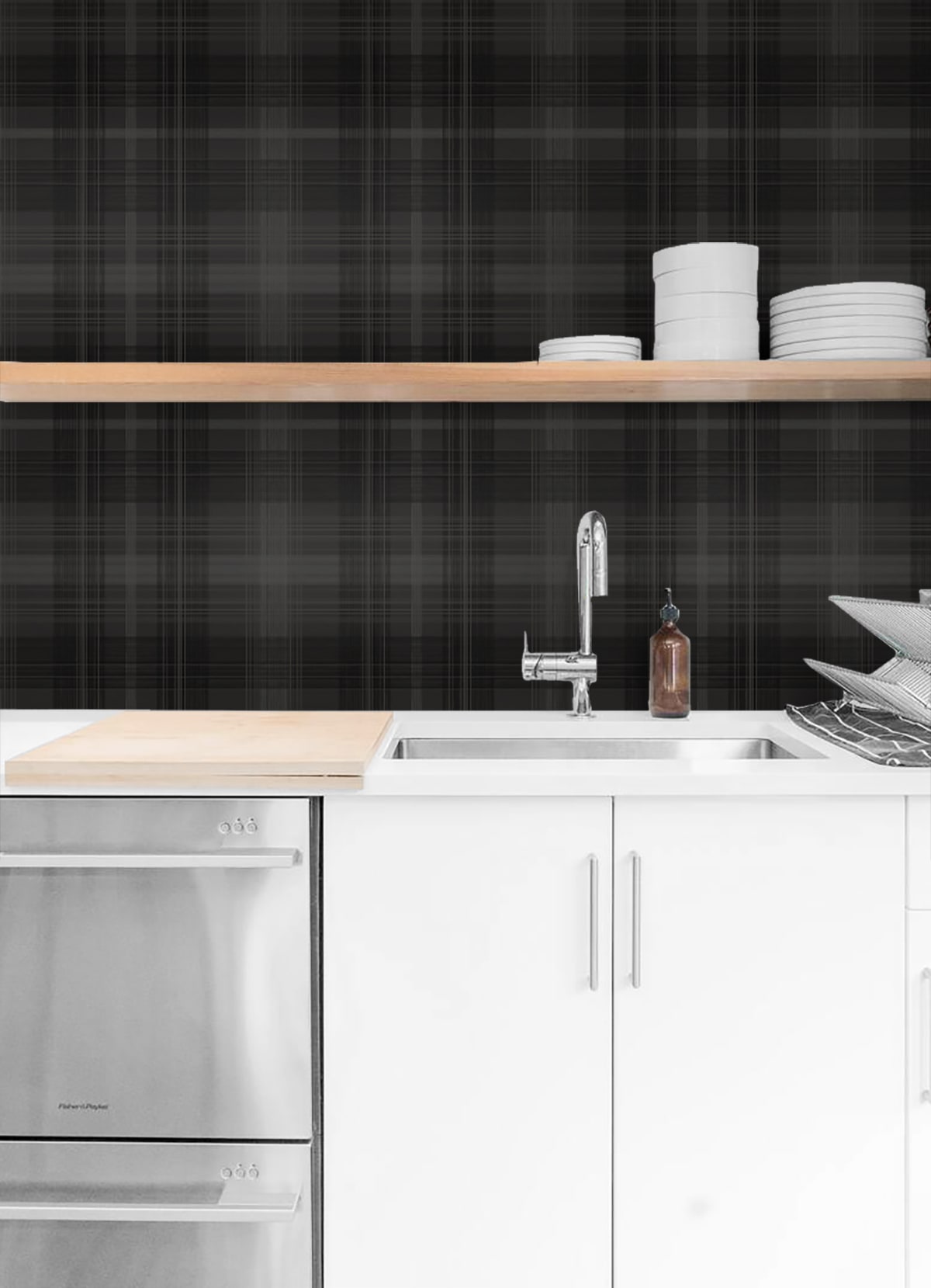 Stacy Garcia Home  Crossroads Plaid Plaid Transitional Black    - SG13100