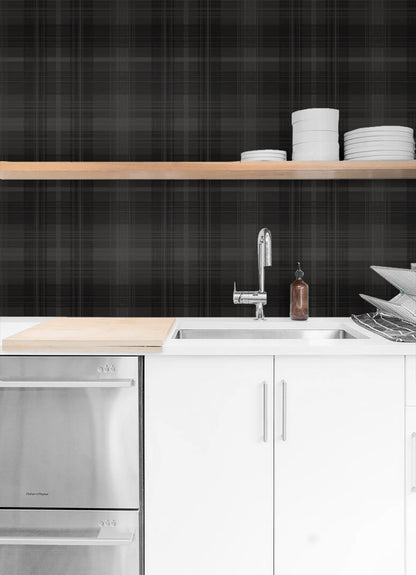 Stacy Garcia Home  Crossroads Plaid Plaid Transitional Black    - SG13100