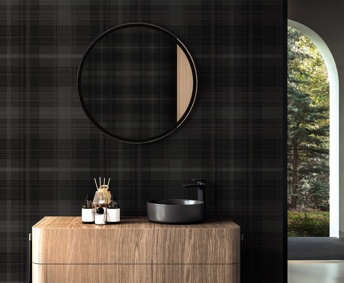 Stacy Garcia Home  Crossroads Plaid Plaid Transitional Black    - SG13100