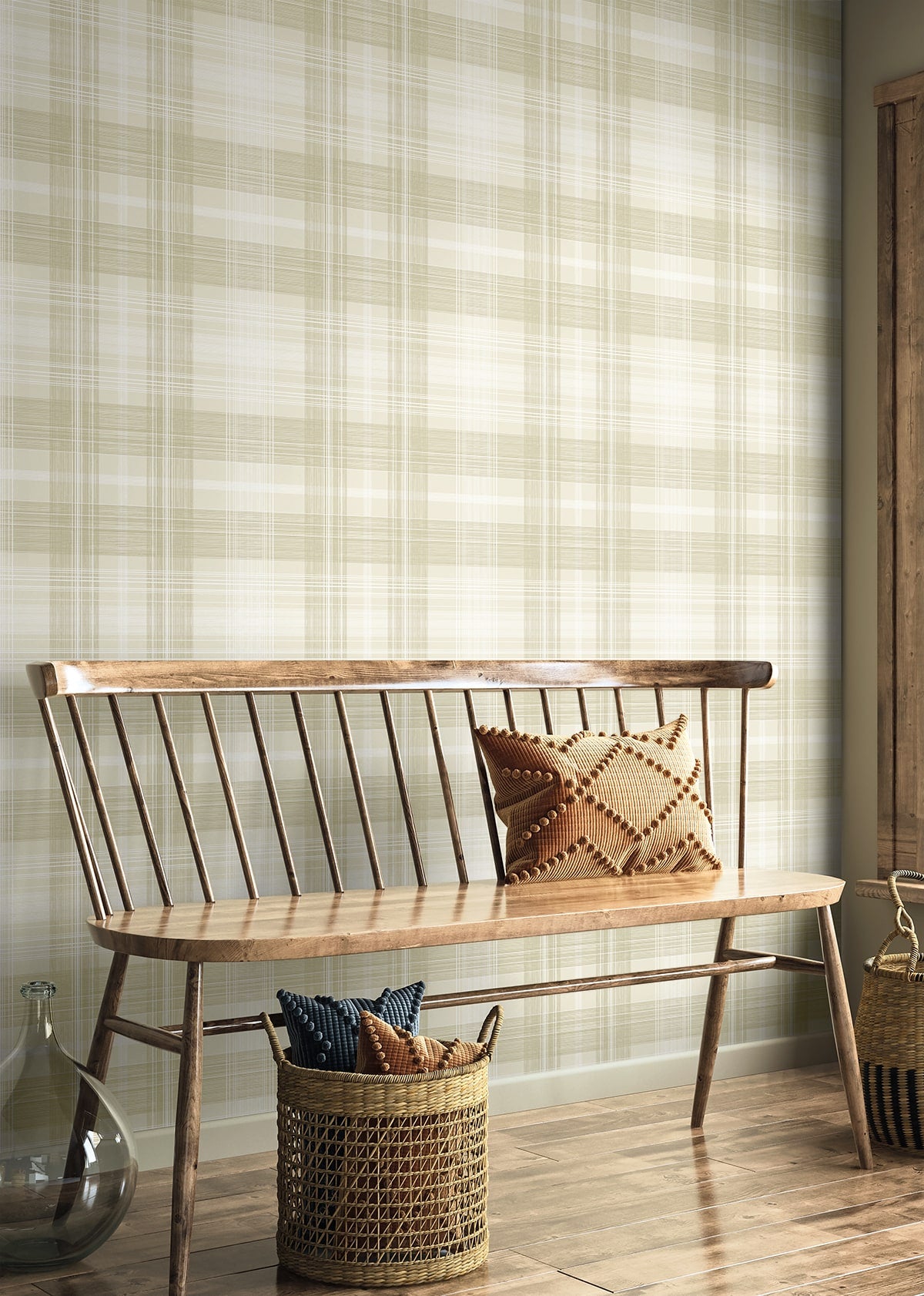 Stacy Garcia Home  Crossroads Plaid Plaid Transitional Beige   - SG13107