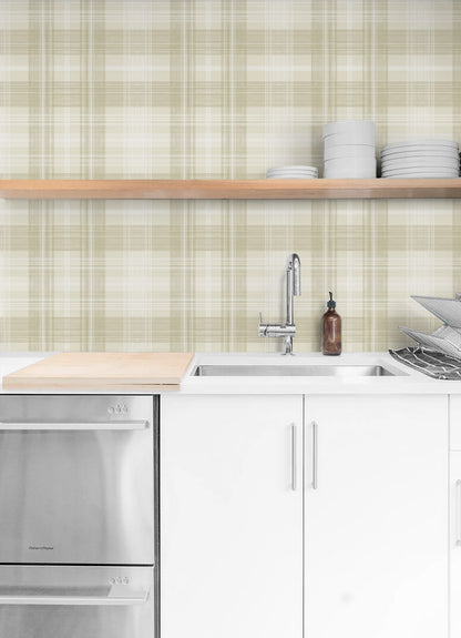 Stacy Garcia Home  Crossroads Plaid Plaid Transitional Beige   - SG13107