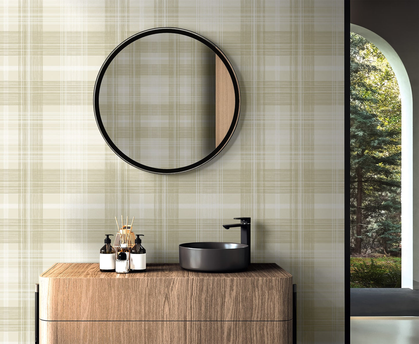 Stacy Garcia Home  Crossroads Plaid Plaid Transitional Beige   - SG13107