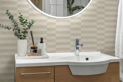 Stacy Garcia Home  Faux Woven Stripe Striped Contemporary Beige   - SG13207