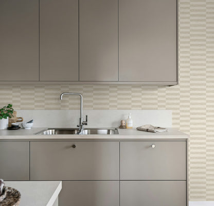 Stacy Garcia Home  Faux Woven Stripe Striped Contemporary Beige   - SG13207