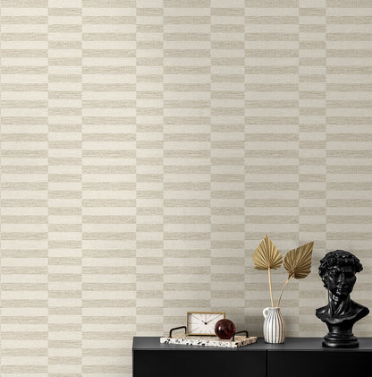 Stacy Garcia Home  Faux Woven Stripe Striped Contemporary Beige   - SG13207