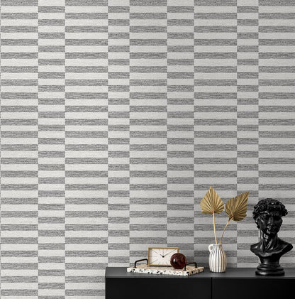 Stacy Garcia Home  Faux Woven Stripe Striped Contemporary Grey   - SG13208