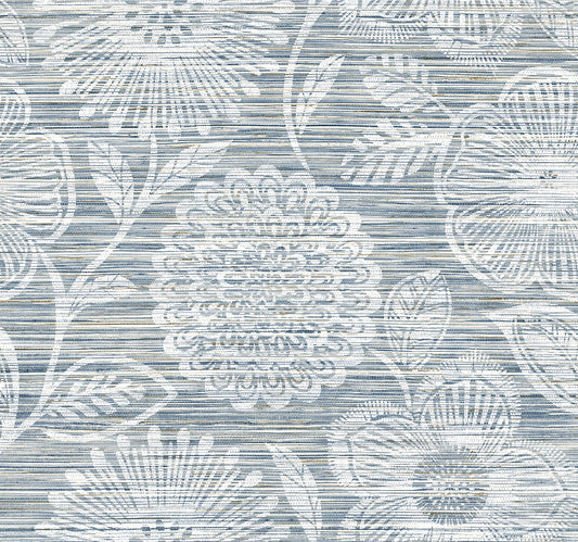 Stacy Garcia Home  Faux Grass Floral Floral Coastal Blue   - SG13302