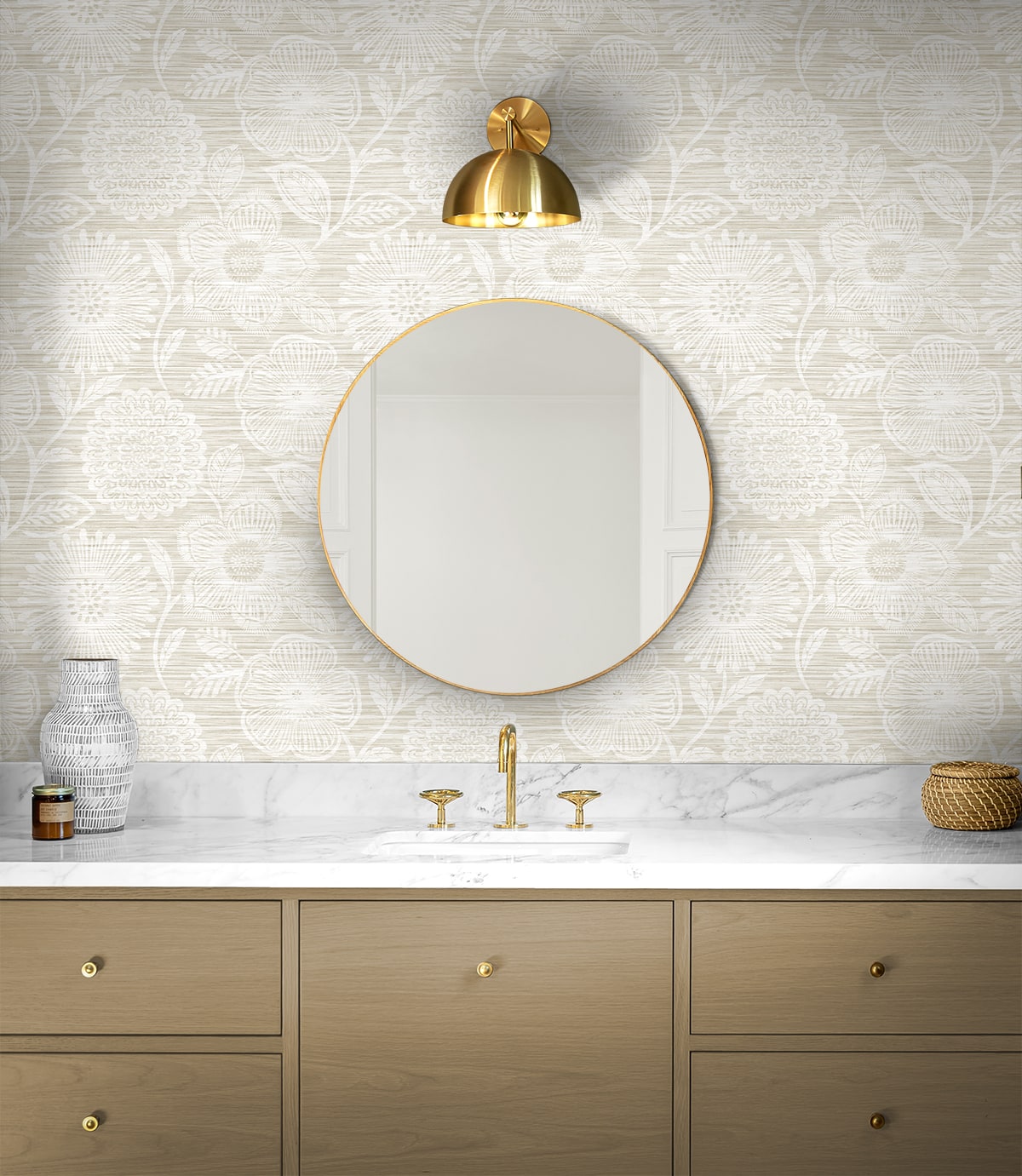 Stacy Garcia Home  Faux Grass Floral Floral Coastal Beige   - SG13307