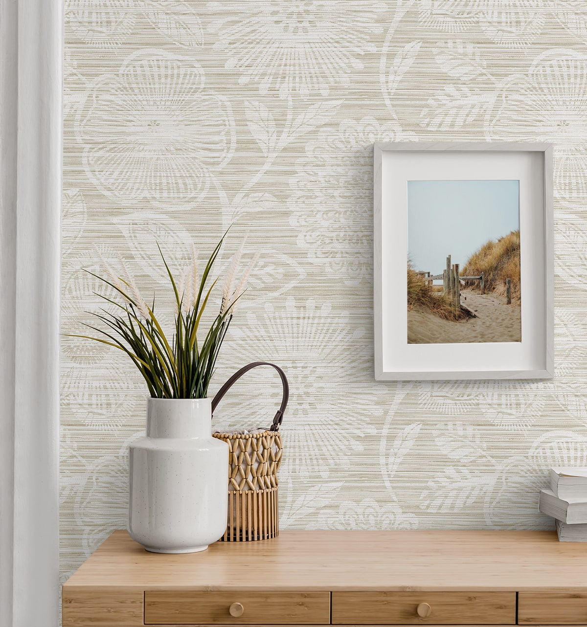 Stacy Garcia Home  Faux Grass Floral Floral Coastal Beige   - SG13307